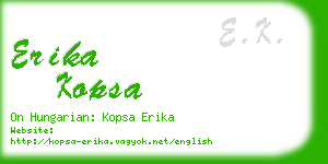 erika kopsa business card